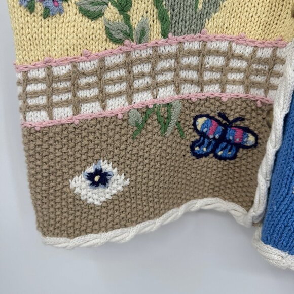 vintage koret francisca knit butterfly button up sweater vest woman’s size mediu - Picture 6 of 11